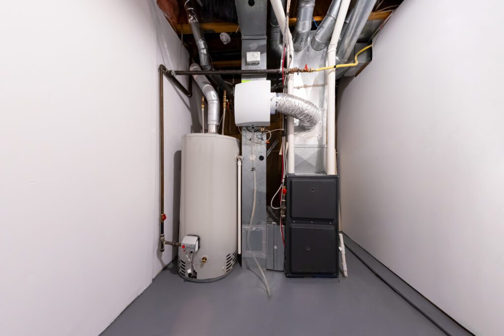 A residential high efficiency furnace. Furnace Dual Stage Electronically Commutated Motors. Motor Upflow/Horizontal Furnace Multi-Speed Two-Stage Energy efficient, a humidifier and a water heater.