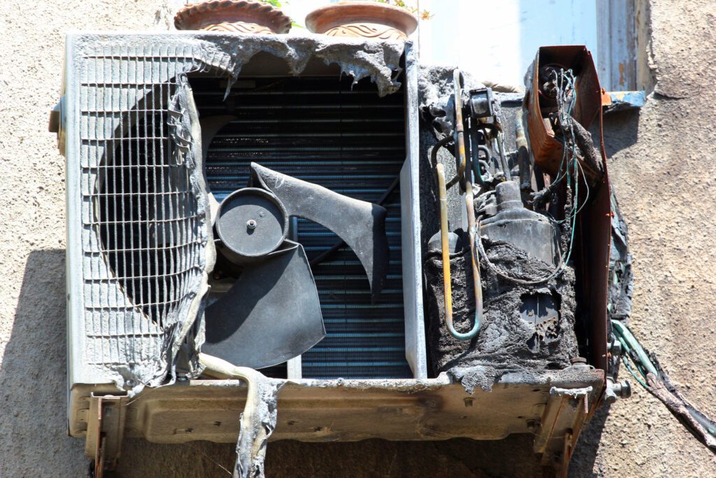 cheap air conditioner that caught on fire