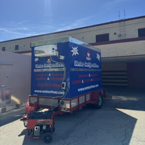 Ventec Walk In Cooler trailer for mobile refrigeration at a local restaurant